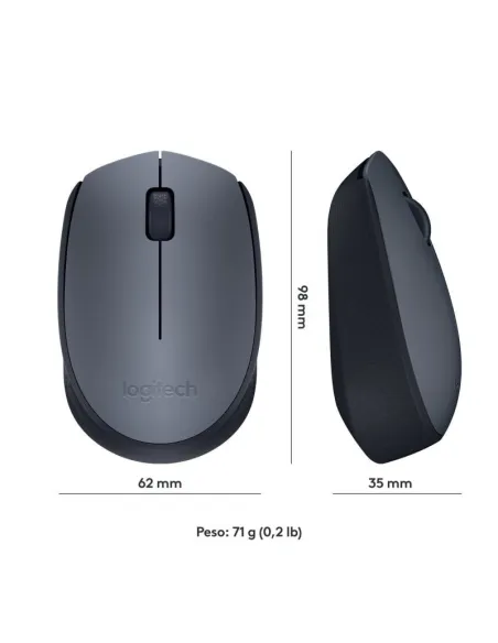 Logitech M170 RF Ratón Óptico Inalámbrico 1000DPI