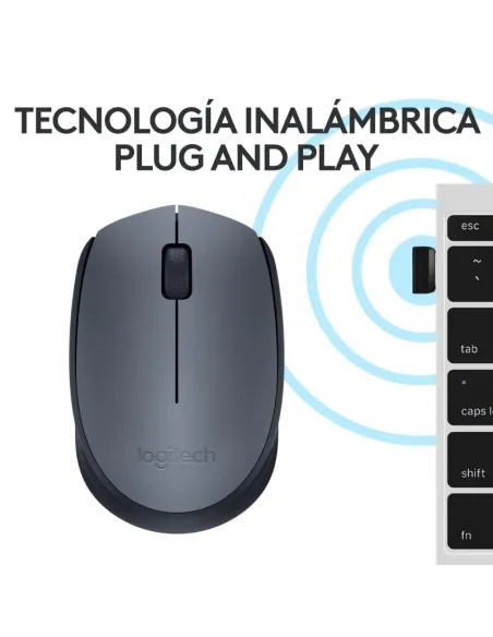 Logitech M170 RF Ratón Óptico Inalámbrico 1000DPI