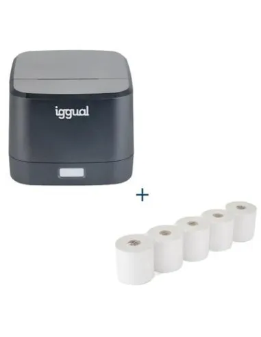 iggual TP Easy 58 Impresora Termica de Tickets Negra + 5 Rollos