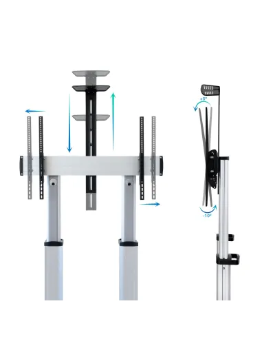TooQ FS20300M-B Soporte de Suelo con Ruedas para Pantallas de 60 - 100"  Máx. 100 Kg Aluminio