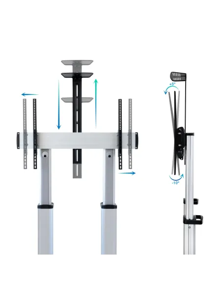 TooQ FS20300M-B Soporte de Suelo con Ruedas para Pantallas de 60 - 100"  Máx. 100 Kg Aluminio