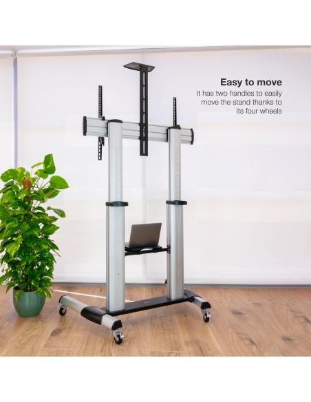 TooQ FS20300M-B Soporte de Suelo con Ruedas para Pantallas de 60 - 100"  Máx. 100 Kg Aluminio