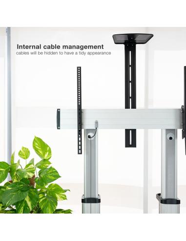 TooQ FS20300M-B Soporte de Suelo con Ruedas para Pantallas de 60 - 100"  Máx. 100 Kg Aluminio
