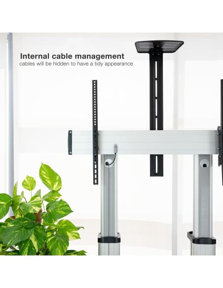 TooQ FS20300M-B Soporte de Suelo con Ruedas para Pantallas de 60 - 100"  Máx. 100 Kg Aluminio