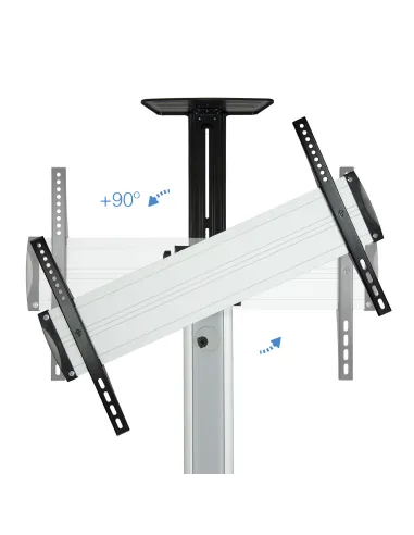 TooQ FS1870M-B Soporte de Suelo Regulable en Altura e Inclinable para TV/Monitor 37 - 70" Máx. 50kg Gris