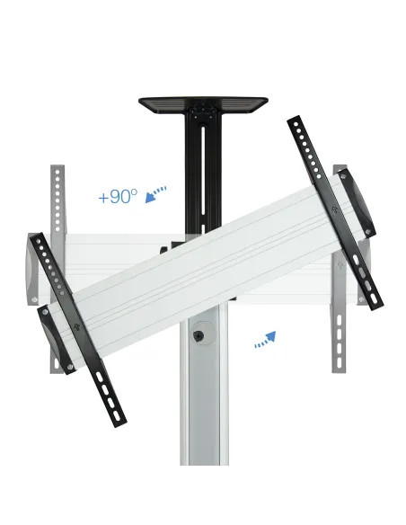 TooQ FS1870M-B Soporte de Suelo Regulable en Altura e Inclinable para TV/Monitor 37 - 70" Máx. 50kg Gris