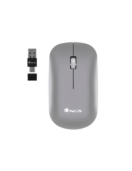 NGS Snoop-RB Ratón Ambidiestro 2400 DPI Gris