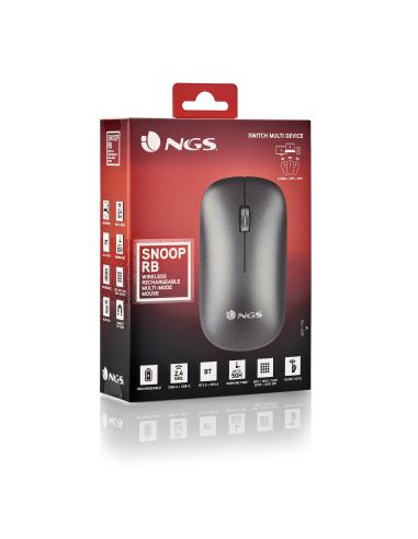 NGS Snoop-RB Ratón Ambidiestro 2400 DPI Gris