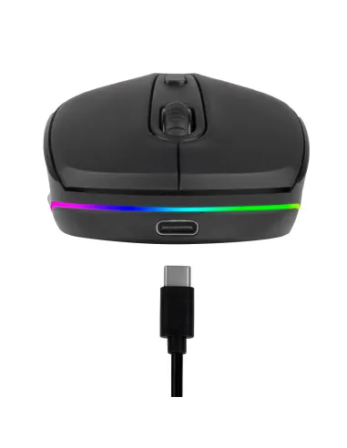 NGS SMOG-RB Ratón Wireless Ambidiestro RGB Multidispositivo 2400 DPI Negro