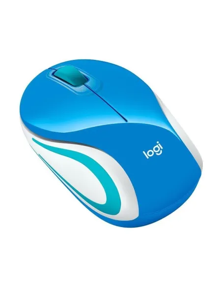 Logitech M187 Ratón Inalámbrico Mini Azul