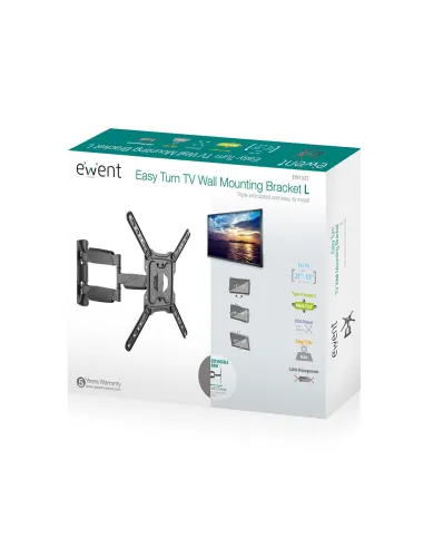 Ewent EW1525 Soporte de Pared Easy Turn Inclinable para TV 23 - 55" Máx. 35Kg Negro