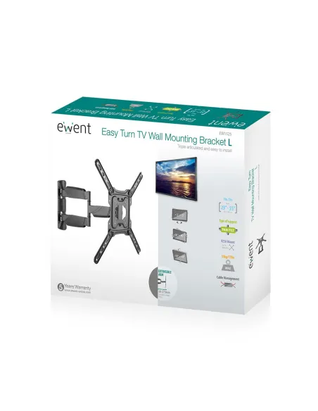 Ewent EW1525 Soporte de Pared Easy Turn Inclinable para TV 23 - 55" Máx. 35Kg Negro