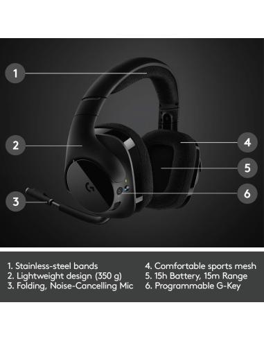 Logitech G533 Auriculares Gaming Inalámbricos DTS 7.1