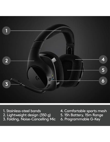 Logitech G533 Auriculares Gaming Inalámbricos DTS 7.1