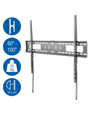 Ewent EW1504 Soporte de Pared Fijo de Alta Resistencia XXL TV 60 - 100" Máx. 75Kg Negro
