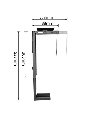 Ewent EW1293 Soporte de Mesa Colgante de Escritorio Ajustable para CPU Máx. 10Kg Negro
