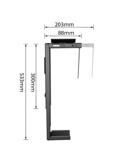 Ewent EW1293 Soporte de Mesa Colgante de Escritorio Ajustable para CPU Máx. 10Kg Negro