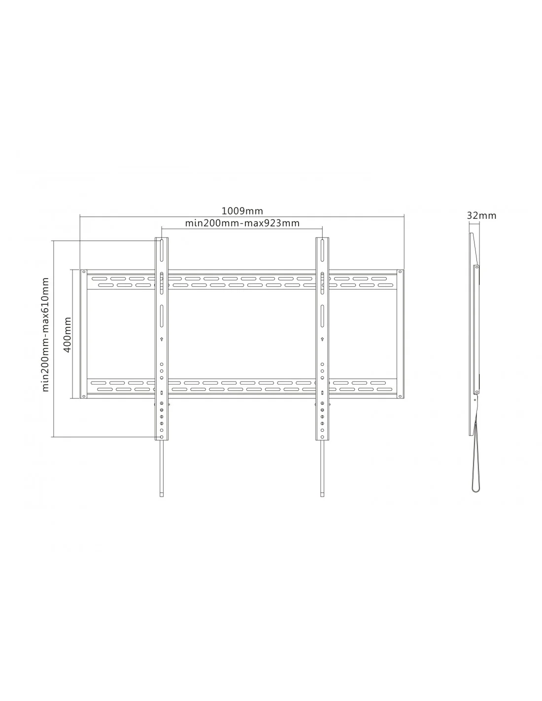 Equip 650323 Soporte de Pared para TV Curva 60 -100" Máx. 100Kg Negro