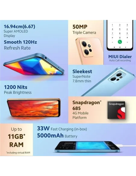Xiaomi Redmi Note 12 8/256GB Oro
