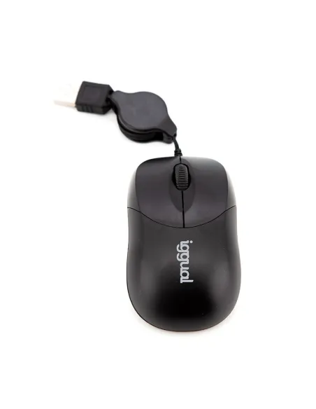 Iggual IGG316832 Com-Basic Ratón Retráctil 800DPI Negro