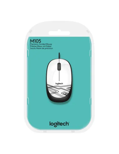 Logitech M105 Ratón Óptico 1000DPI Blanco
