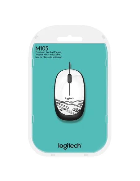 Logitech M105 Ratón Óptico 1000DPI Blanco
