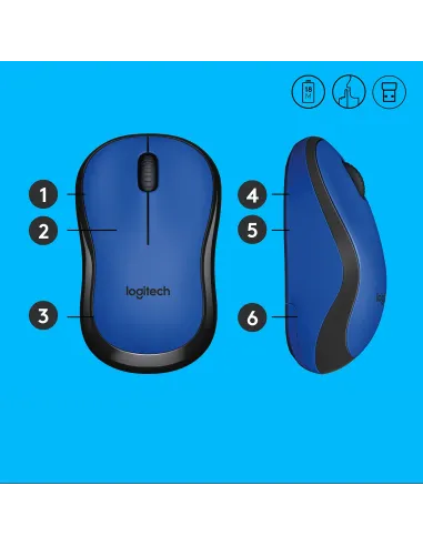 Logitech 910-004879 M220 Silent Ratón Inalámbrico 1000DPI Azul