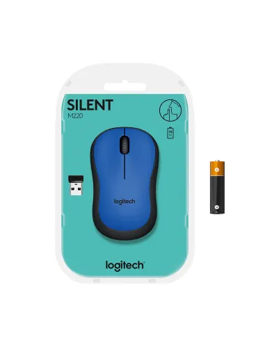Logitech 910-004879 M220 Silent Ratón Inalámbrico 1000DPI Azul