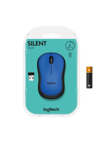 Logitech 910-004879 M220 Silent Ratón Inalámbrico 1000DPI Azul