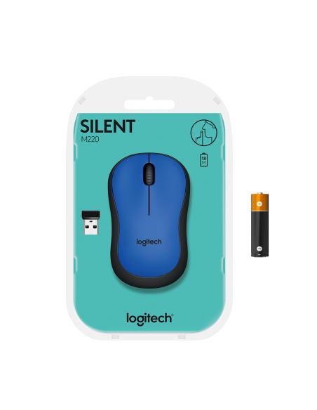 Logitech 910-004879 M220 Silent Ratón Inalámbrico 1000DPI Azul