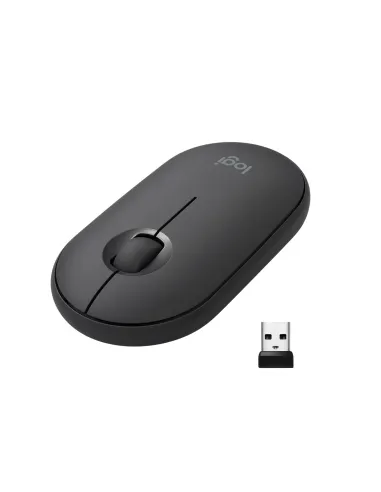 Logitech 910-005718 Pebble M350 Ratón Óptico Inalámbrico Grafito