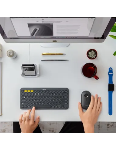 Logitech 910-005718 Pebble M350 Ratón Óptico Inalámbrico Grafito