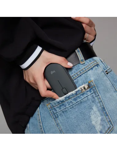 Logitech 910-005718 Pebble M350 Ratón Óptico Inalámbrico Grafito