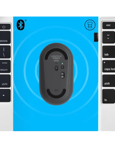 Logitech 910-005718 Pebble M350 Ratón Óptico Inalámbrico Grafito
