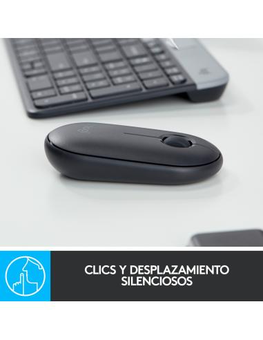 Logitech 910-005718 Pebble M350 Ratón Óptico Inalámbrico Grafito