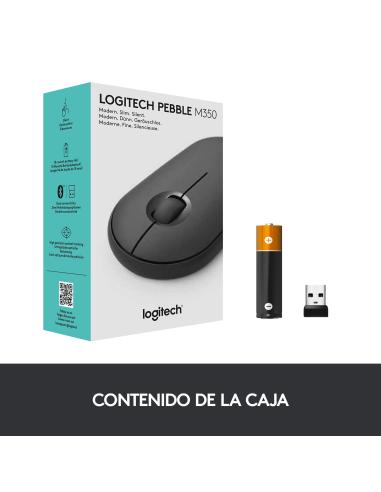 Logitech 910-005718 Pebble M350 Ratón Óptico Inalámbrico Grafito
