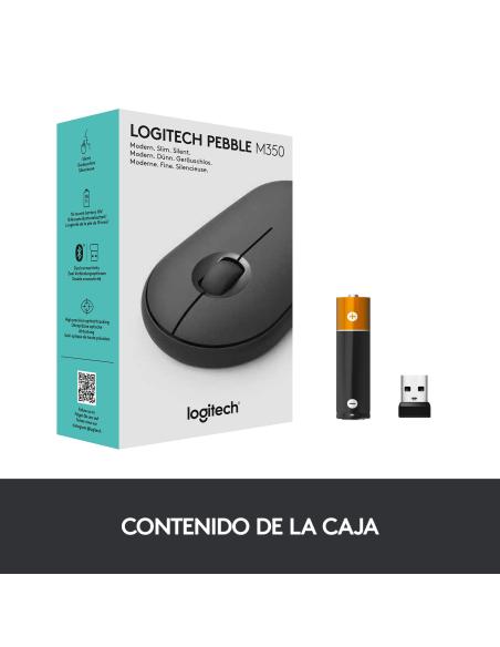 Logitech 910-005718 Pebble M350 Ratón Óptico Inalámbrico Grafito