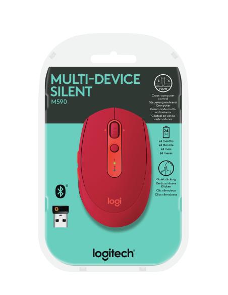 Logitech 910-005199 Wireless Mouse M590 MultiDevice Silent ratn mano derecha RF Wireless  Bluetooth ptico 1000 DPI