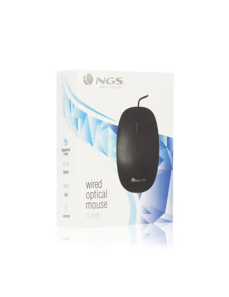 NGS FLAME Ratón 1000 DPI Negro
