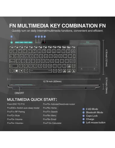 Cherry STP-RT518S Teclado Dual Inalámbrico Retroiluminado