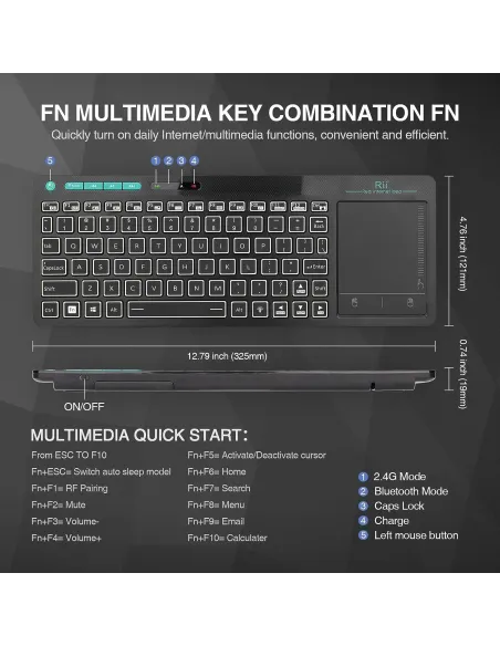 Cherry STP-RT518S Teclado Dual Inalámbrico Retroiluminado
