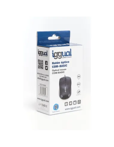 Iggual IGG318874 COM-BASIC3 Ratón Óptico 800 DPI Negro