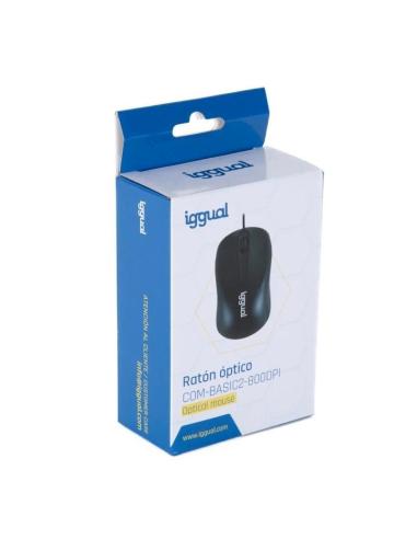 Iggual IGG318867 COM-BASIC2 Ratón Óptico 800 DPI Negro
