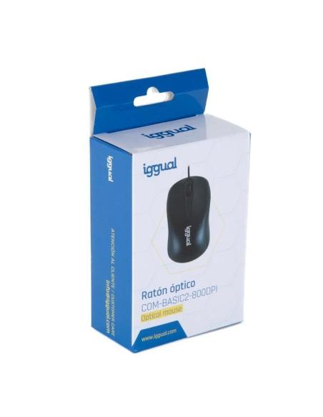Iggual IGG318867 COM-BASIC2 Ratón Óptico 800 DPI Negro