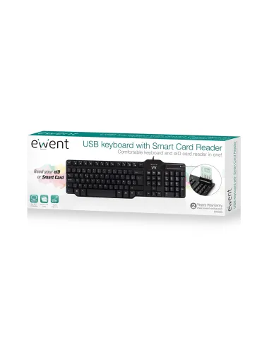 Ewent EW3252 Teclado USB con Lector de Tarjetas Inteligentes