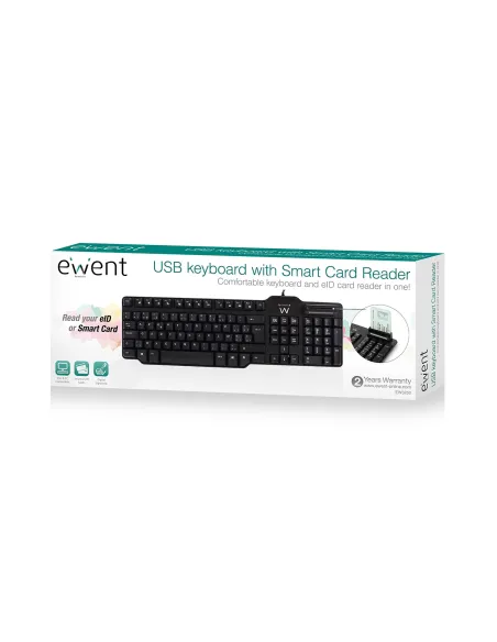 Ewent EW3252 Teclado USB con Lector de Tarjetas Inteligentes