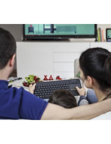 Logitech 920-007137 K400+ Teclado Inalámbrico con Touchpad Negro