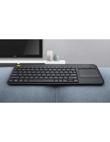 Logitech 920-007137 K400+ Teclado Inalámbrico con Touchpad Negro