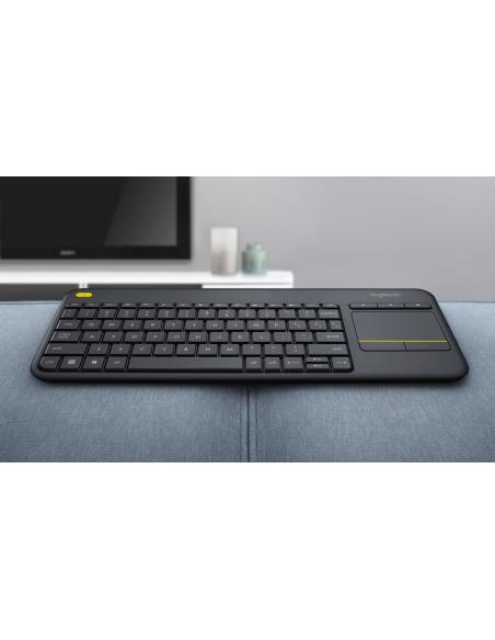 Logitech 920-007137 K400+ Teclado Inalámbrico con Touchpad Negro