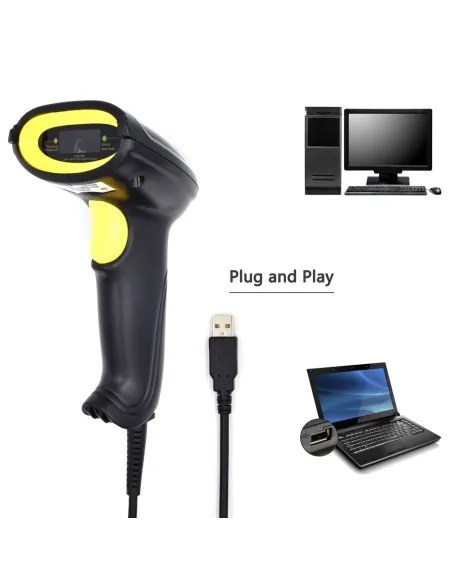 Ewent EW3400 Lector Código de Barras Laser 1D USB